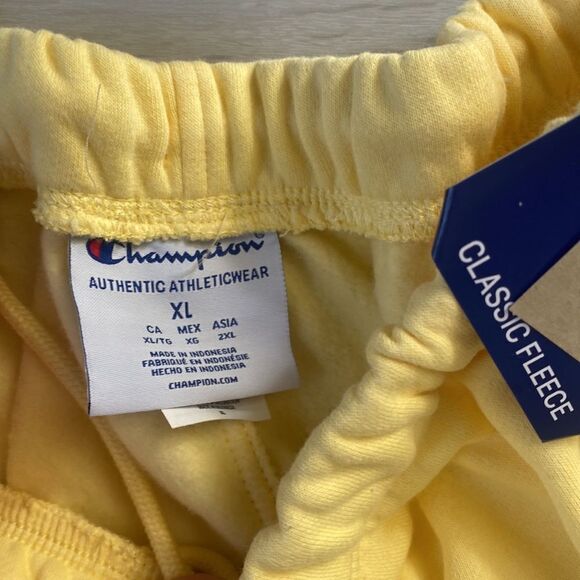 CHAMPION CLASSIC FLEECE SHORTS, HIGH-RISE, 3" YELLOW XL NWT - Picture 5 of 6